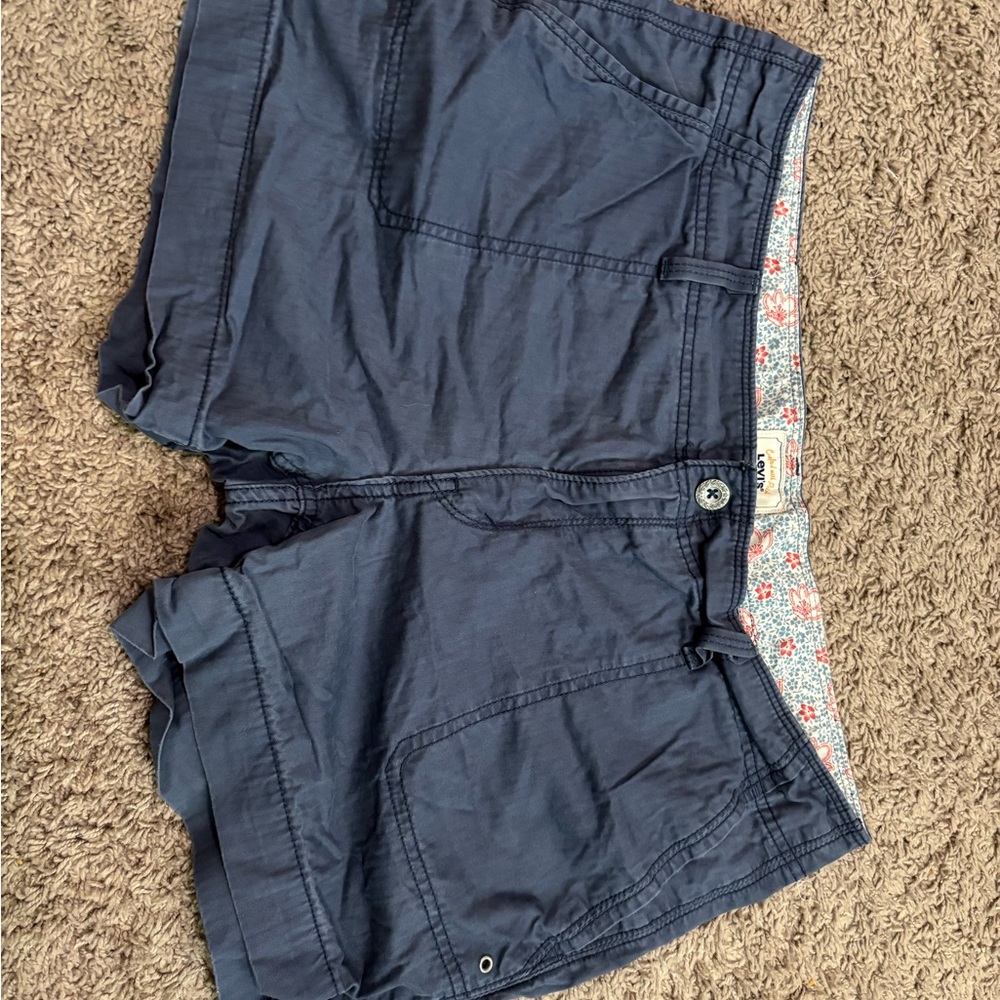 Levi's Blue Cargo Shorts Lightweight Cotton Blend